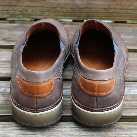 EUC, Ron White Gray Perforated Leather Slip-On, Size 43 EU, Made in Italy - Picture 6 of 13